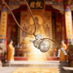 Wealth Attracting Gourd Pendent - Taoist Energy Amulet for Personal Harmony & Prosperity - Enhances Fortune, Love, and Career Luck - Daily Wear Spiritual Jewelry