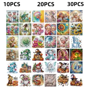 10pcs/20pcs/30pcs Diamond Painting Kit, Full Drill Art Set for Wall Decor, Beginner & Adult Gift, Home Decoration, Random Style