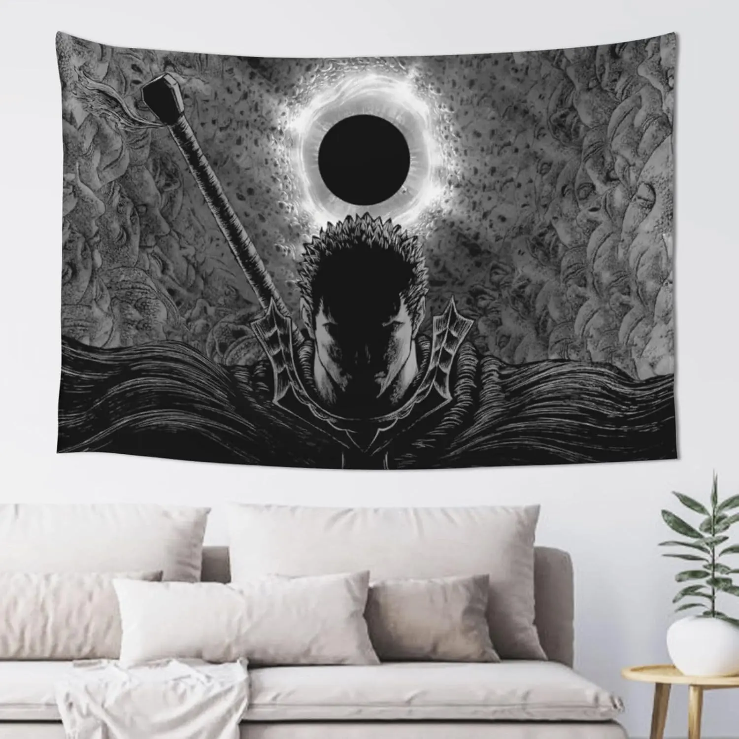 Heqqred Anime Berserk Tapestry Wall Hanging Home Decoration Wall Blanket Dormitory Living Room Bedroom Backdrop Poster(60x40inch) Cotton