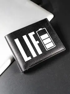 Simple Life Full Print Leather Wallet, Unisex Lightweight Foldable Card Holder, Casual Travel Portable Purse for All Seasons