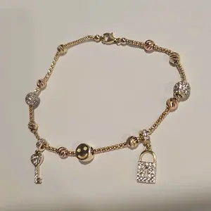 Charm Bracelet in 14k gold with white and rose gold tones