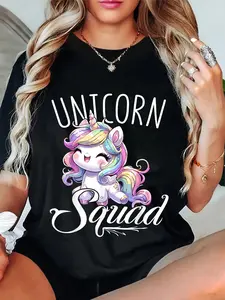 100% Cotton  Unisex Unicorn Squad Birthday Party Cute Unicorn T-Shirt Golf Gift T-Shirt For Men And Women