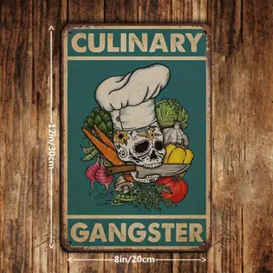 Culinary Boss and Kitchen Shenanigans Vintage Signs; Fun Wall Art and Interior Decor Posters—Perfect for Home Bars, Cafés, and Garages.