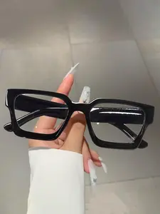 Vintage Simple Style for Women, Retro Black Frame Eyewear, Clear Lens Eyeglasses, Trendy Vintage Eyeglasses, Fashion Accessories for Women & Girls