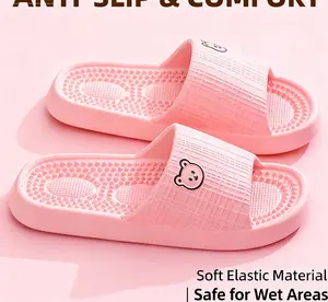 2 pairs of Comfortable Ladies Fashion Slippers Soft Elastic Material Anti-Slip Safe for Wet Areas Indoor Outdoor Use