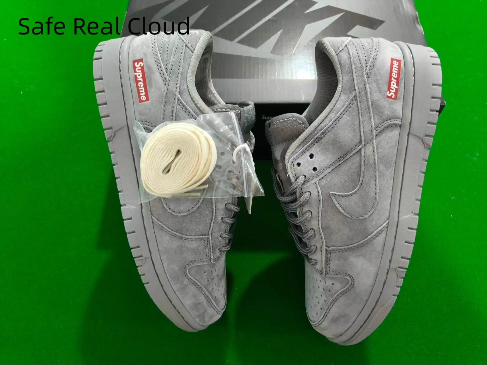 Light Grey Full Suede Low Top Matching Color Outsole Retro Skate Sneakers