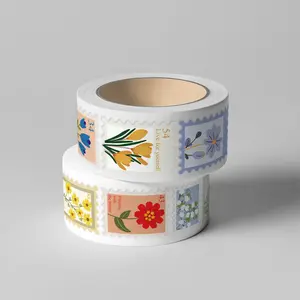 500Pcs Floral Stamp Sticker Roll, Decorative Sticker, Floral Pattern Sticker - Sealing Decals for DIY Crafts Laptop Water Bottle Notebook, Birthday Gift, Decoration Sticker