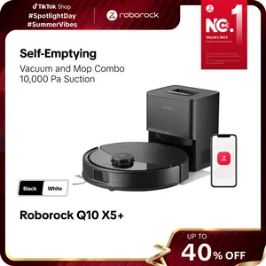 [SaleLink] Roborock Q10 X5+ Robot Vacuum and Mop, Self-Emptying, 10,000Pa Suction, Hands-Free Cleaning for up to 7 Weeks, Obstacle Avoidance, LiDAR Navigation, No-Go Zones, Cordless Rechargeable #GearUpForMemorialDay