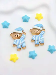 Blue Bear Animal Shoe Charms, Resin Material, Suitable for Crocs, Cute Decoration, Girl Gift, 10 Pieces Set, Casual Accessories