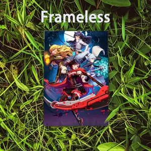 Poster Modern art 2D poster, Anime suitable for R-RWBY bedroom living room decor. Vibrant colors, clear images ideal for home office decor Canvas Material