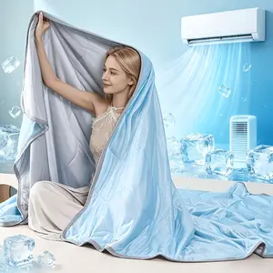 Summer Cool Blanket, 1 Count Soft Breathable Lightweight Cooling Quilt, Summer Cooling Blanket for Hot Sleepers, Bedding Supplies for Home Office Travel