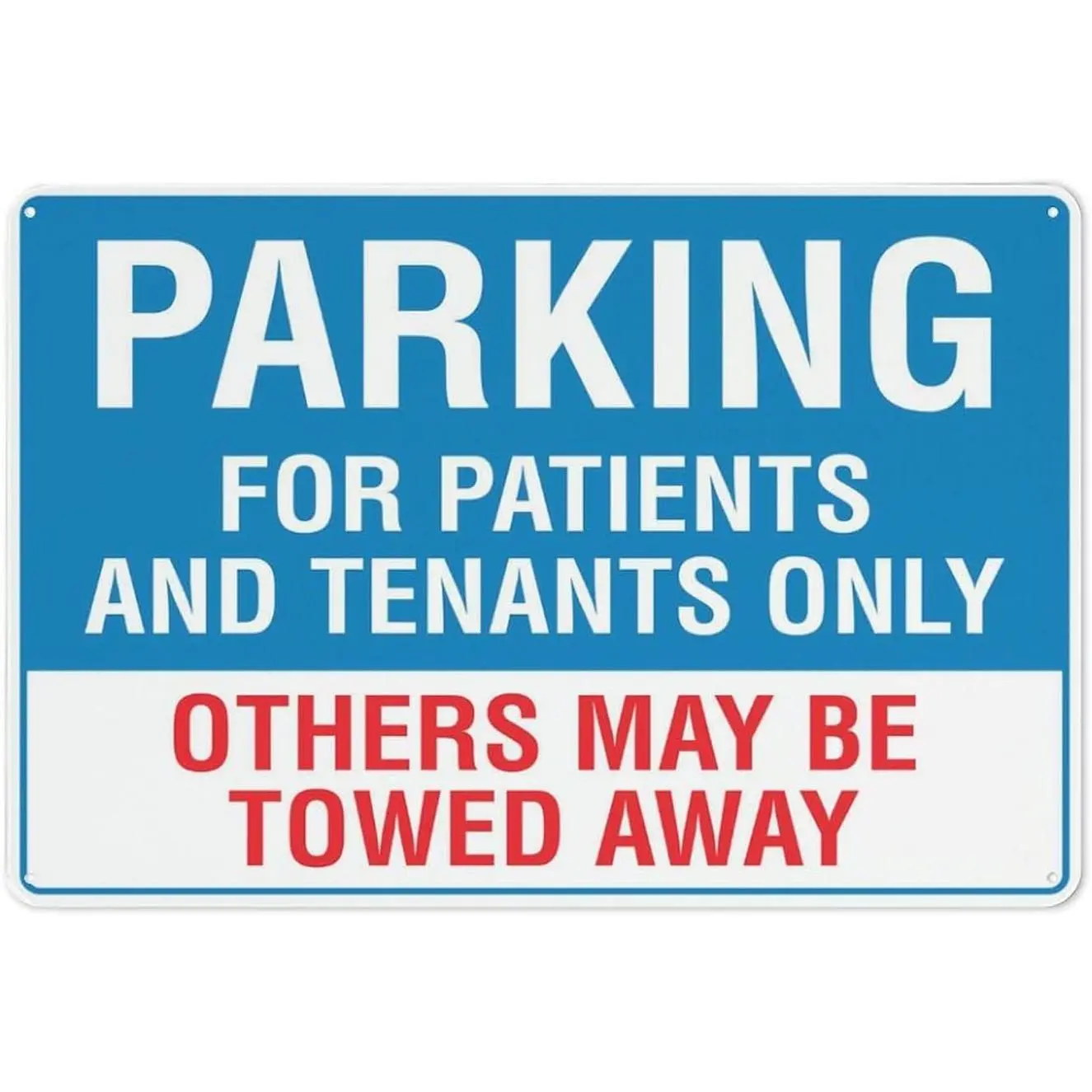 Reflective Patient & Tenant Only Parking Sign, 12x8 In Aluminum - UV Protected, Waterproof, Fade Resistant, Brightly Colored Font, 4 Pre-Drilled Holes