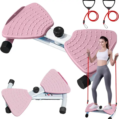 Waist Twister Machine Exercise Ab Twister Board with 300 Lbs Weight Capacity Adjustable Noiseless Twist Board for Home Abs Workout Equipment for Women Men 9999 Pink Effective Abdominal Workouts