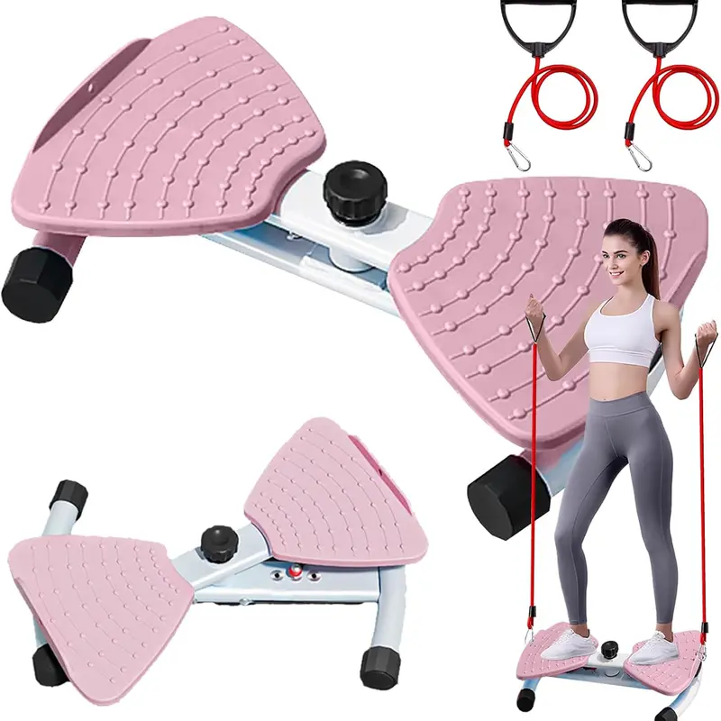Waist Twister Machine Exercise Ab Twister Board with 300 Lbs Weight Capacity Adjustable Noiseless Twist Board for Home Abs Workout Equipment for Women Men 9999 Pink Effective Abdominal Workouts