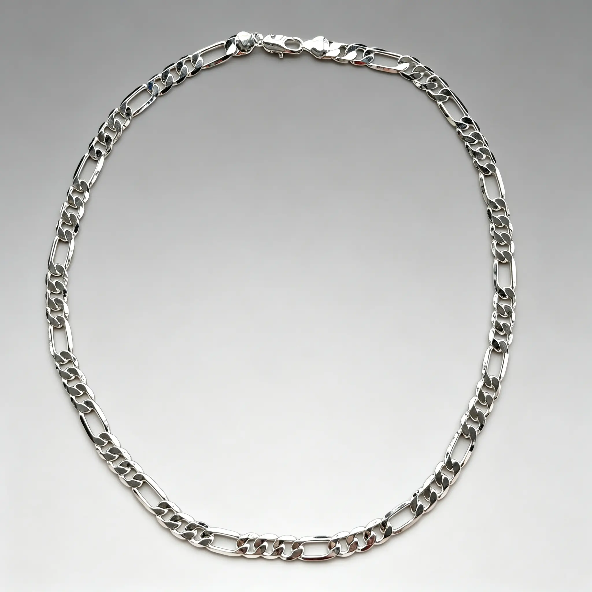 925 Sterling Silver-Plated Stainless Steel Figaro Chain Necklace - Waterproof, Tarnish-Resistant, Classic Hip Hop Link, 50cm/19.7-75cm, 6-12mm/0.47, 10mm/0.39, 65cm/25.6, Stackable Daily Accessory Gift for Boys, Men's Jewelry, 50-75Cm