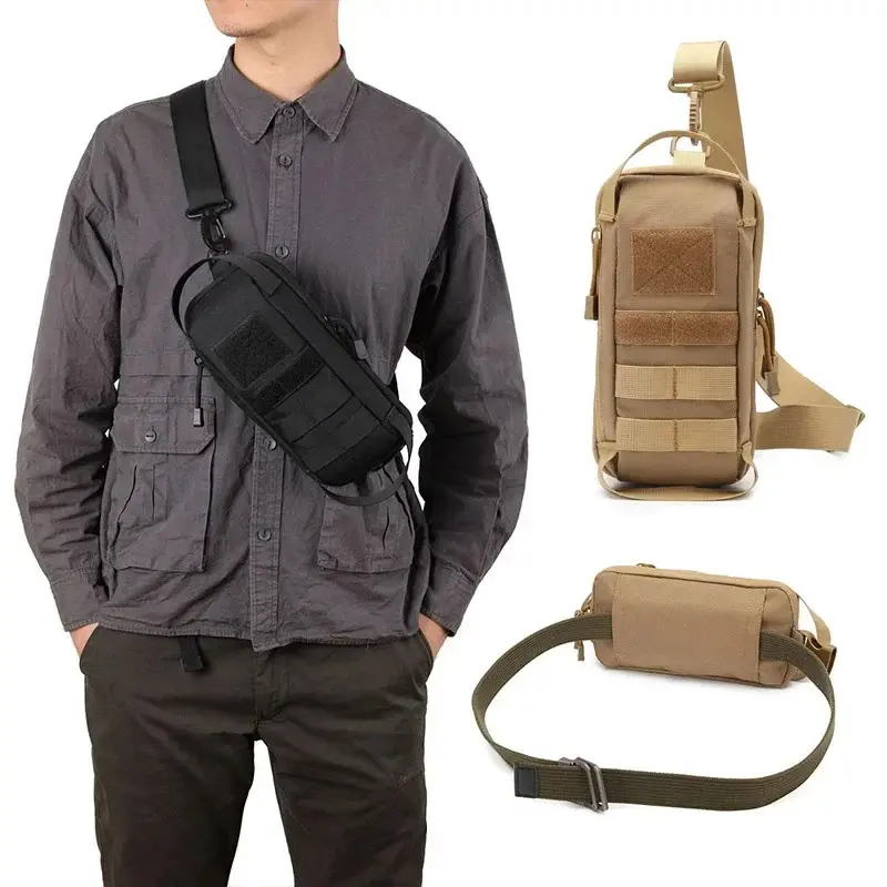 New Multifunctional  Tactical Molle Chest Bag, EDC Shoulder Bag Belt Waist Pack Waist Bag Magazine Pouches Hiking Daypack Messenger Bag for Hiking Camping