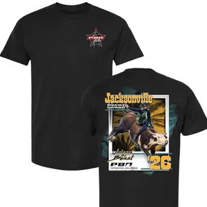 Jacksonville Florida PBR 2026 Bull Riders T-Shirt, Professional Bull Riding Rodeo Graphic Tee, Western Cowboy Event Shirt, Vintage Rodeo Style Apparel for Men Women Fans