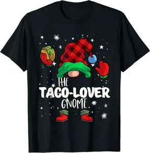 Taco Lover Gnome Red Buffalo Plaid Matching Family Christmas T-Shirt - Emilyschwe Shop 69B09M7HLFS7