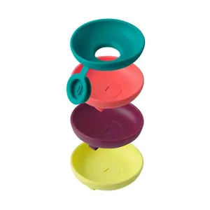 4 Pack Silicone Ice Cream Holder Set, Leak-Proof Cone Stand with Drip Guard, Portable Popsicle & Ice Pop Mold Tray with Carry Case, Reusable Kids Mess-Free Snack Tool for Summer Outdoor & Travel Use