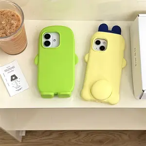 IPhone 13/14/16 Pro Max | Silicone | Thickened Silicone Casing | Cute cartoon standing | Best friend gift | for iPhone 13/14 15 16 Pro Max