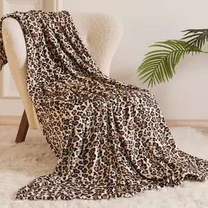 Leopard Print Blanket, Soft Throw Blanket, Soft Comfy Blanket, Warm Napping Blanket for Home Office Travel, Bedroom Refresh Decor, Home Decor, Leopard Pattern Blanket