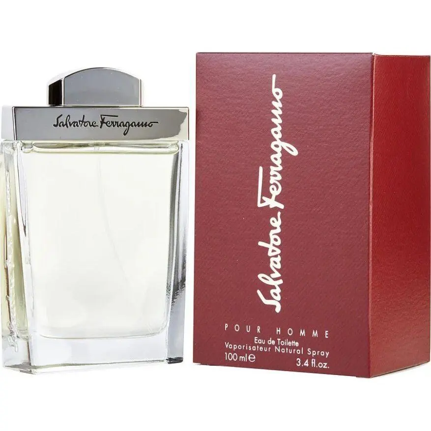 Salvatore Ferragamo Pour Homme Eau de Toilette (EDT Spray) - Men's Fragrance, Classic Masculine Luxury Scent with Cool Sensual Notes for Adventure Without Fear, 3.4 oz, Classic And Masculine Luxury