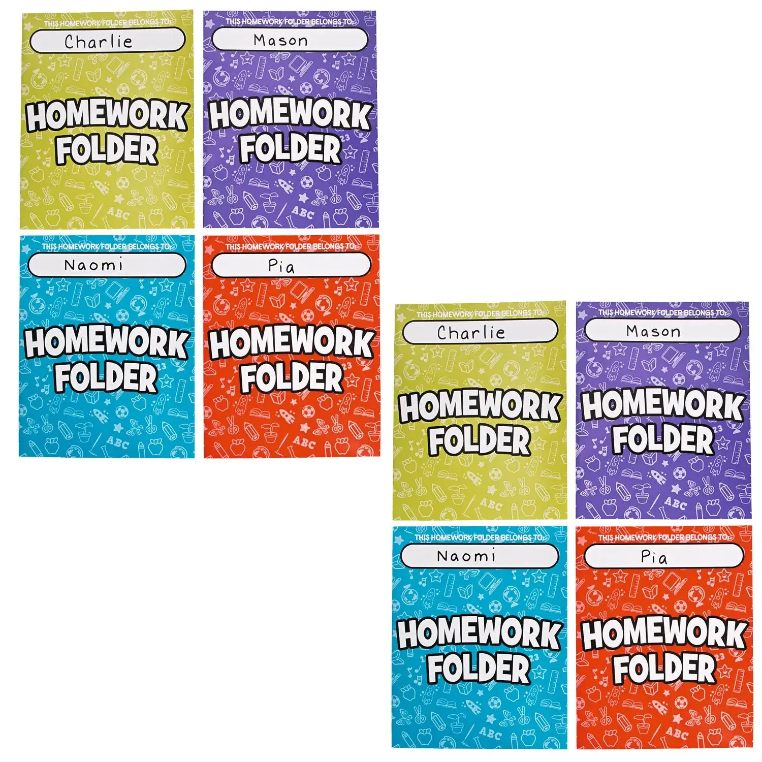 Bulk 48 Pc. Homework Pocket Folders