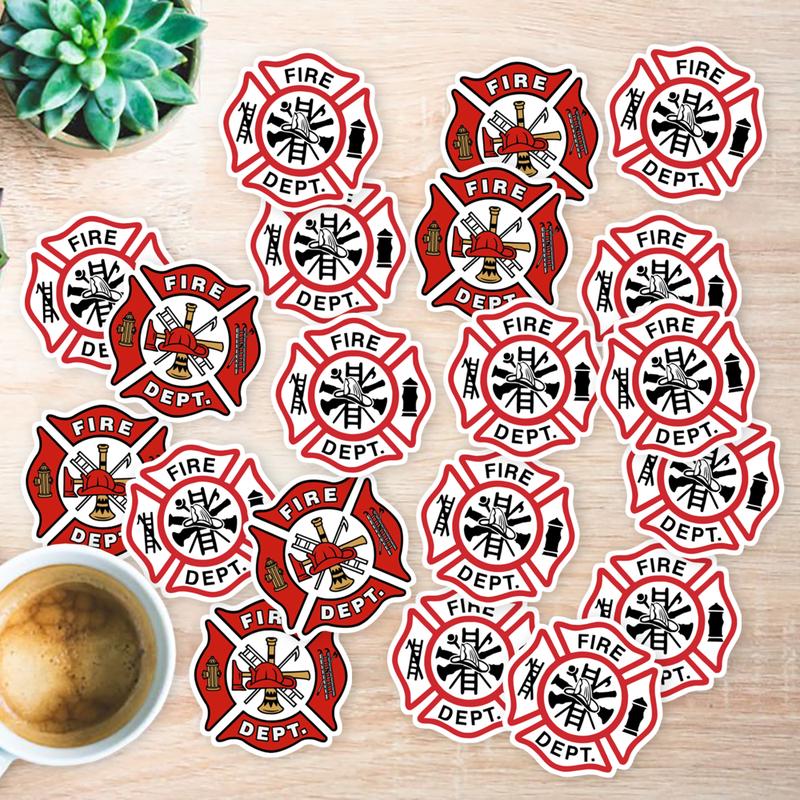 Stickers Pack 20 Pcs Fire Aesthetic Dept Car Luggage Vinyl Bumper Skateboard Guitar Bike Bottle Colorful Laptop Waterproof Water