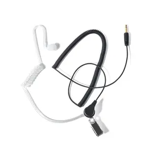 Receiver/Listen ONLY Surveillance 3.5mm Headset Earpiece with Clear Acoustic Coil Tube Earbud Compatible with Two-Way Radios, Transceivers and Radio Speaker Mics Jacks  for Security, Police and Law Enforcement Use