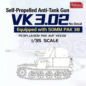 Ah Assembled Model Kit 35b005 1/35 Scale Vk3.02 Self-Propelled Anti-Tank Gun Equipped with 50mm Pak38, Detailed Military Toy