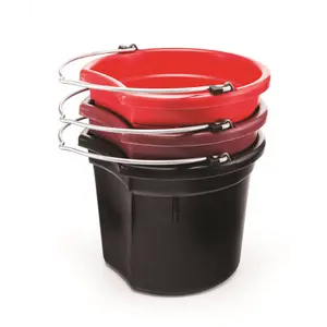 KD-120 20 Qt Flat Back Horse Bucket | Heavy-Duty Mane & Tail Saver Bucket