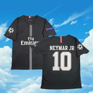 18 19 Away Black Neymar 10 Short Sleeve Soccer Jersey G