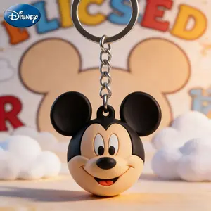 Disney Mickey PVC Keychain 1PC Official License Cute Animal Bag Clip Charms Anime Figure Collector Keyring Backpack Decor Durable PVC Soft Rubber Gift