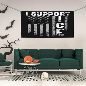 Ice Support Banner Flag 71x24 Inch – Indoor Outdoor Wall Hanging Sign Party Holiday Garden Yard Decoration Gift