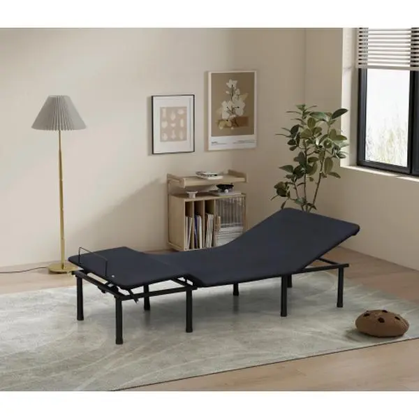Seizeen Adjustable Bed Base, 3-Fold TXL, Motorized Head & Foot Incline, Quick Assembly