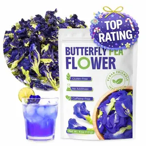 CCnature 4 Oz Butterfly Pea Flower Tea loose leaf- Blue Tea | for Blue & Purple Drinks and Food Coloring | Antioxidant Rich - 100% Natural, Non-GMO | 300+ Cups