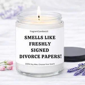 Highly scented divorce candle, Breakup Candle – Scented Soy Candle for Women, Healing Divorce Gift, Humorous Breakup Present for Her, Divorcee Relief Candle, Newly Single Self-Care Gift, Breakup Celebration Décor, Funny Divorce Candle for Friend or Sister