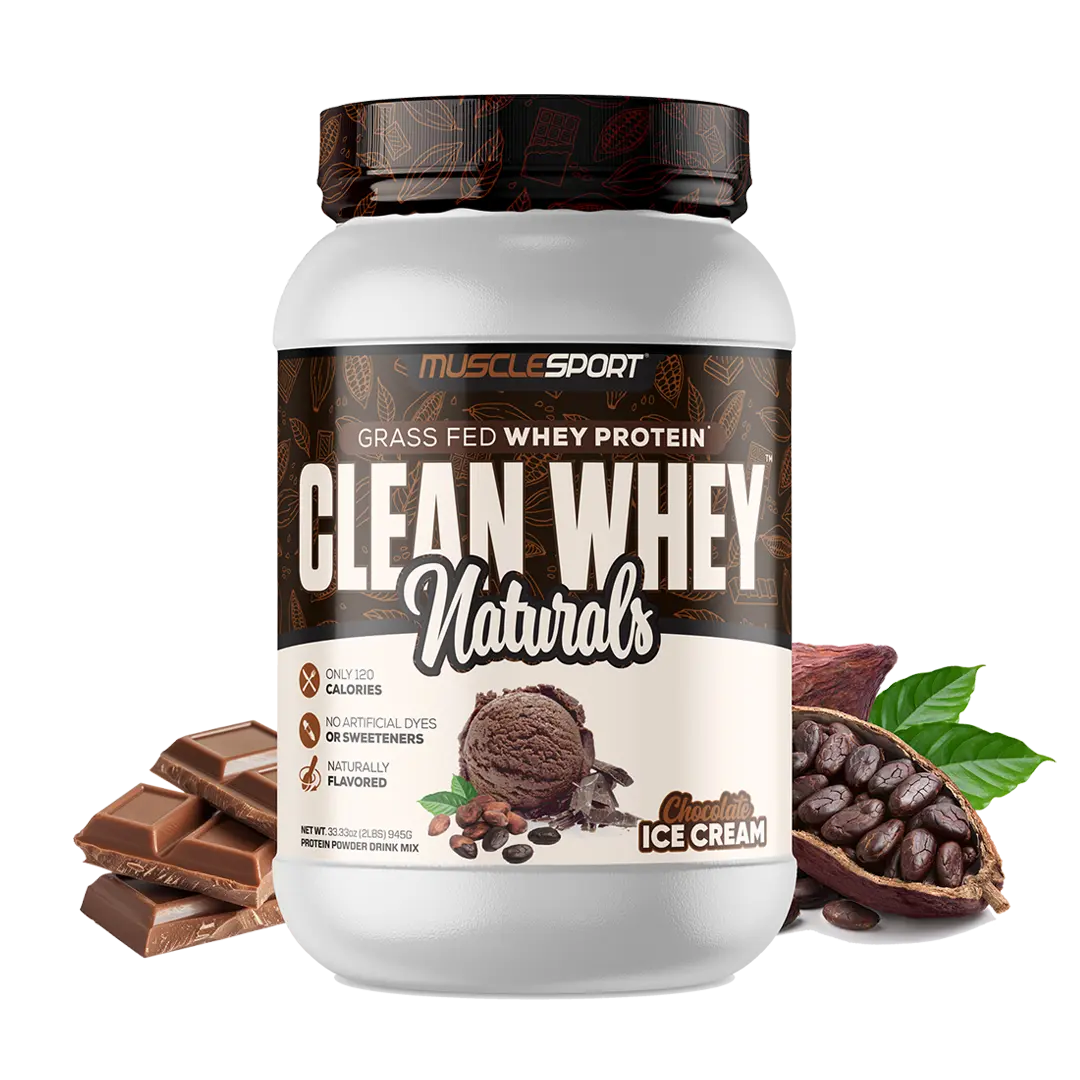 MuscleSport Clean Whey Naturals Grass Fed Protein 2lb (30 Servings)