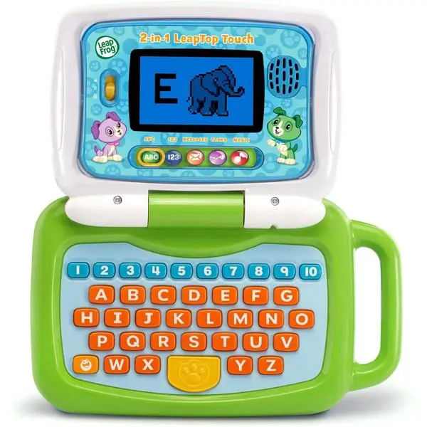 2-in-1 LeapTop Touch, Green Kids Learning Laptop Toy