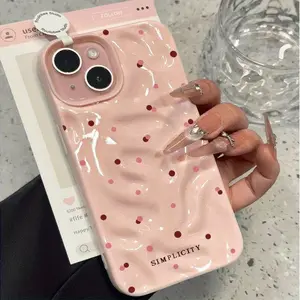 Minimalist Polka Dot Textured Phone Case for iPhone 16/15/14/13/12/11 Pro Max/Pro/Plus - Shockproof Protective Cover girly