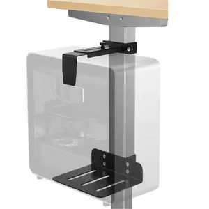 PC Holder Mount Tower Steel Bracket, Under Desk PC Holder, Hanging Split Host Racks, Sit Stand Desk PC Tower Stand
