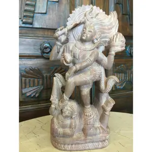 Dancing Shiva Stone Sculpture Hand Carved Transformation Energy Home Decor Statue