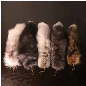 New Fashion Wolf Tail Fur Keychains Unisex Pendant Car Keyring Holder Key Chains Charm Bag Accessories Gifts