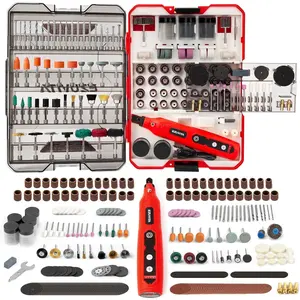 4V Cordless Mini Rotary Tool Kit with 446PCS Accessories, 5-Speed Memory Function, 2000mAh Battery, Type-C Fast Charging & LED Light, for Sanding, Engraving, Grinding, Portable Storage Case