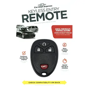 Keyless Entry Remote for Select Buick, Chevrolet, Pontiac & Saturn Vehicles, 4 Button Remote FOB (GMRM-4RZ0RE-KIT)