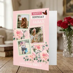 Personalized Birthday Card for New Born Baby, Custom Photo Greeting Card Unique Gift for your loved once