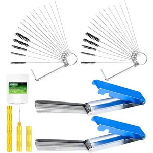 Carburetor Carbon Dirt Jet Remove Cleaner, Torch Tip Cleaner, 26 Cleaning Wires Set 20 Cleaning Needles 10 Nylon Brushes 2 Sharp Pick Tool Kit for Motorcycle ATV Moped Welder Carb