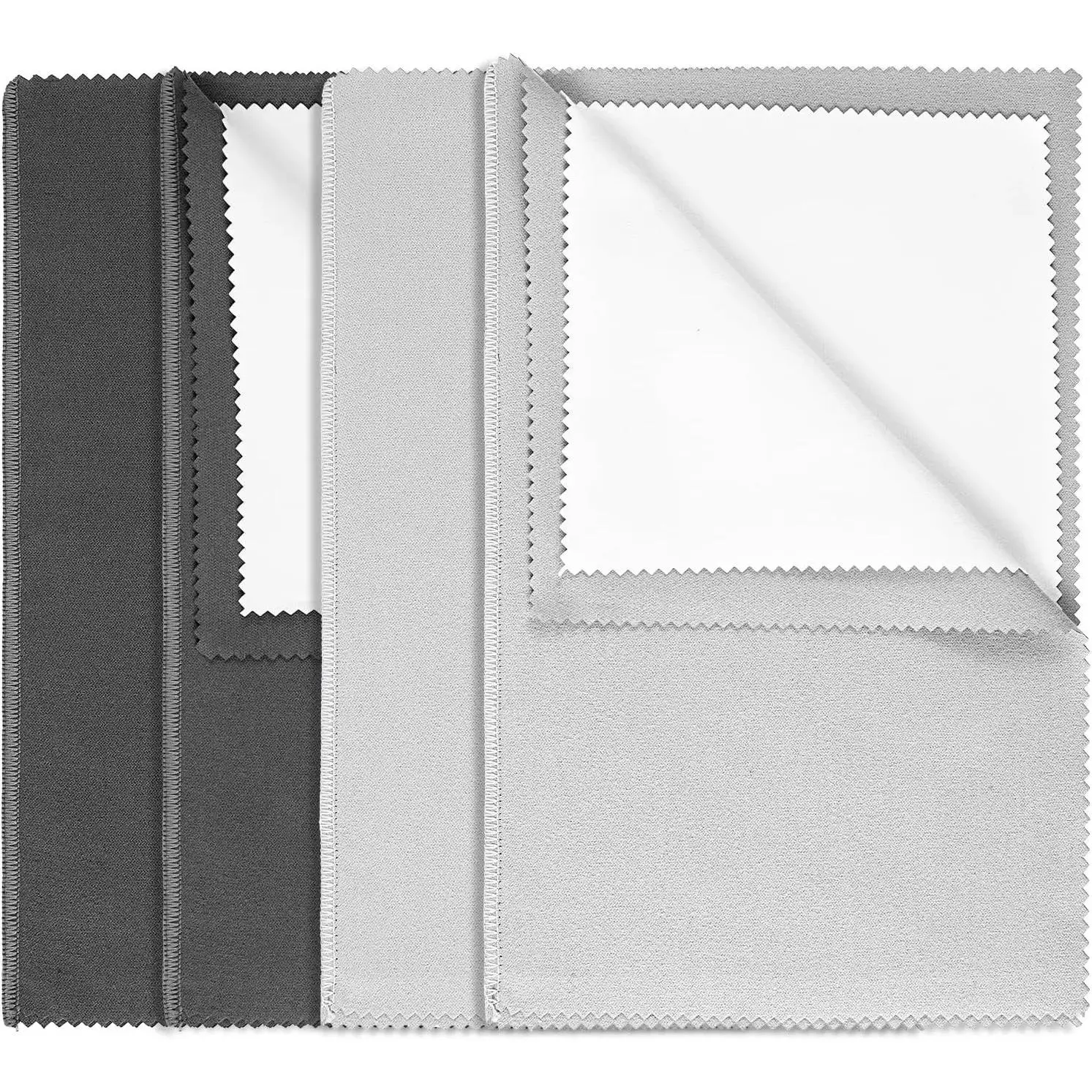 2Pcs Long-Lasting Microfiber Silver Polishing Cloths - 12x10in, for Sterling Silver & Gold Jewelry, Cutlery & Tableware Cleaning, Microfiber Towel
