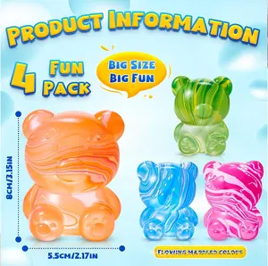 Cute Iridescent Bear, Slow-rebound High Elasticity, Retains Shape When Stretched, Suitable as an Office Desk Toy, Squeeze Toy, Birthday Gift, or Party Favor