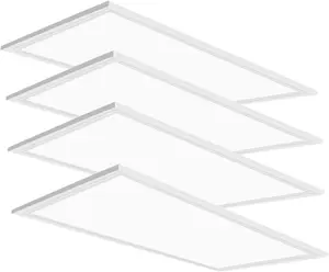 SEURON 2X4 FT LED Flat Panel Light 4 Pack 7800 lm 5000K Daylight White Drop Ceiling Light Recessed Edge Lit ETL Listed Energy Saving for Office School Kitchen Workshop Healthcare Facility